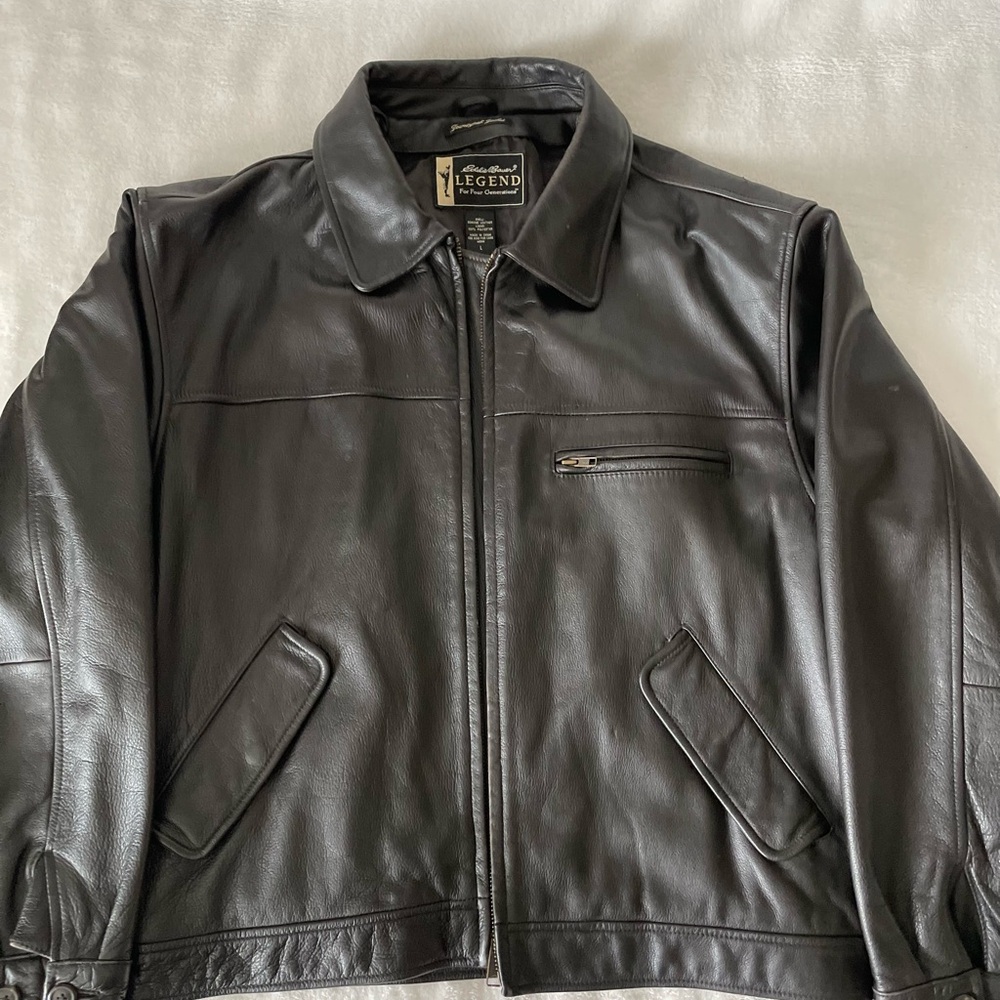Vintage Eddie Bauer Legend Journeyman leather jacket.  size L